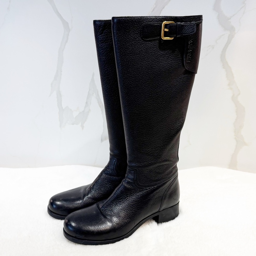 Prada Leather Riding Boots Sz 6.5 - Picture 10 of 16